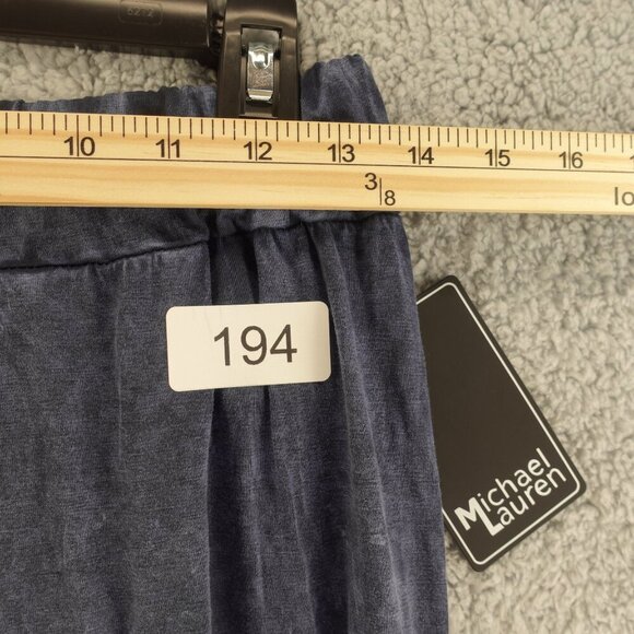 Michael Lauren Women’s Emmanuel Mineral Navy Shirred Rainbow Button Pant Size XS - Picture 7 of 10